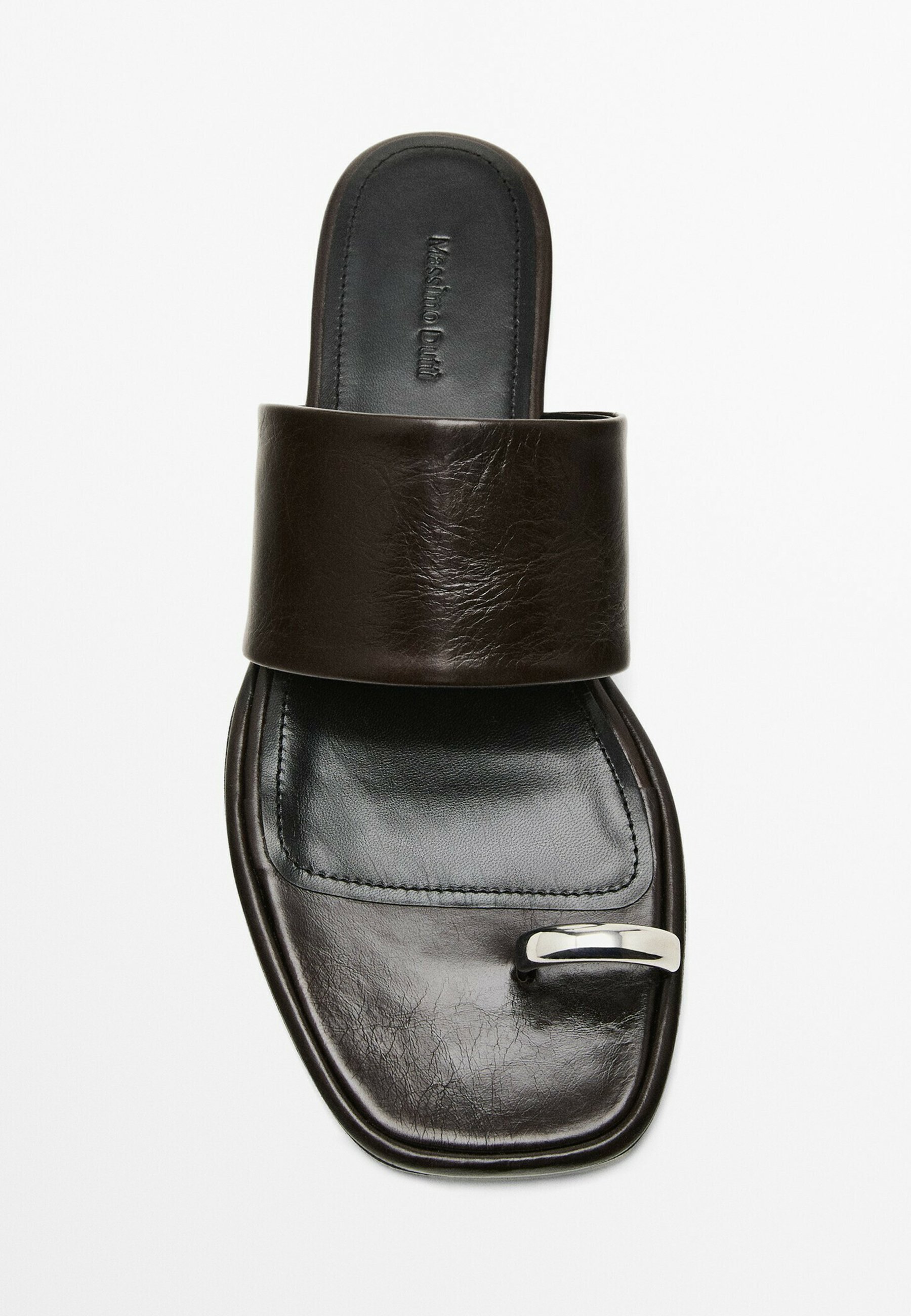 サンダル・ミュール Massimo Dutti ring detail Leather sandals TF5D0145 Leather sandals with ring detail · Brown · Shoes | Massimo Dutti