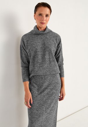 SUPER SOFT WITH COLLAR - Neule - grey melange