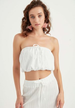 BALLOON SHAPED CROP - Top - white