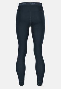 Leggings a coste blu navy con una vita ampia caratterizzata da un logo discreto. Texture liscia e vestibilità affusolata che si allunga fino ai polsini alla caviglia.
