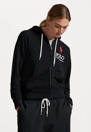 BIG PONY LIGHTWEIGHT FLEECE ZIP HOODIE - Sudadera con cremallera - polo black