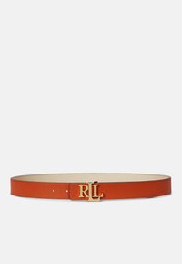 Lauren Ralph Lauren LOGO REVERSIBLE PEBBLED LEATHER BELT - Diržas - explorer sand/rust orange