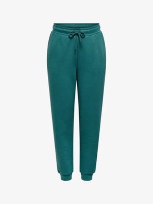 Meerismarjaderohelised jooksupüksid elastse vöökoha ja paelaga, küljetaskute ja soonikkoes ääristega.