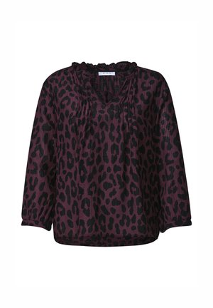 Street One Studio, 3/4-ARM BLUSE MIT SPLIT NECK UND PRINT - Blouse - very berry