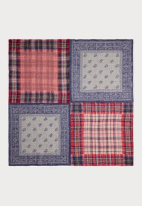 PATCHWORK WOOL SQUARE SCARF - Fuliaras - navy multi