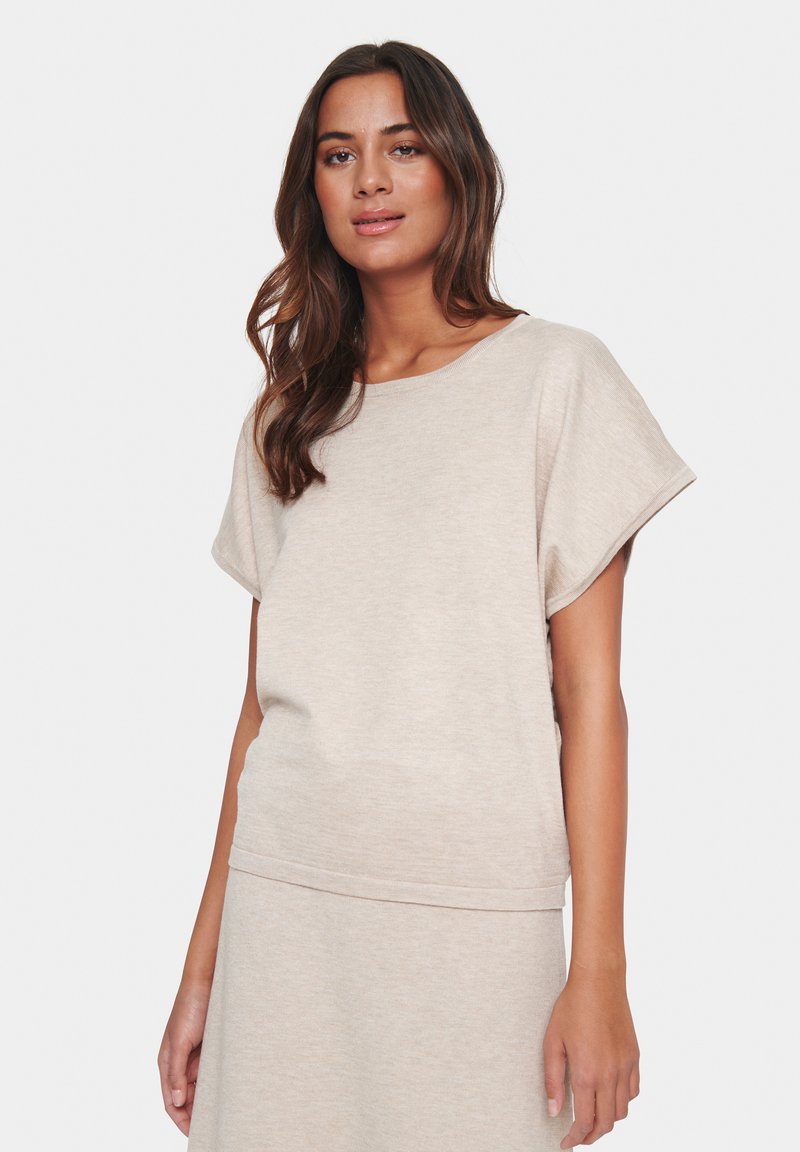 Saint Tropez - MILA - T-Shirt basic - doeskin melange, Vergrößern