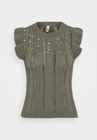ONLNEWTULLE LIFE FRILL BLING - T-shirt estampada - kalamata melange