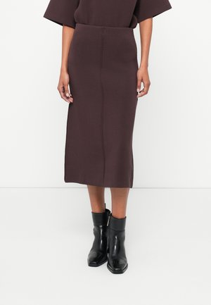 SUZIE - A-snit nederdel - chocolate plum