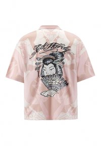 Ed Hardy GEISHA FAN CAMP  - Shirt - pink white