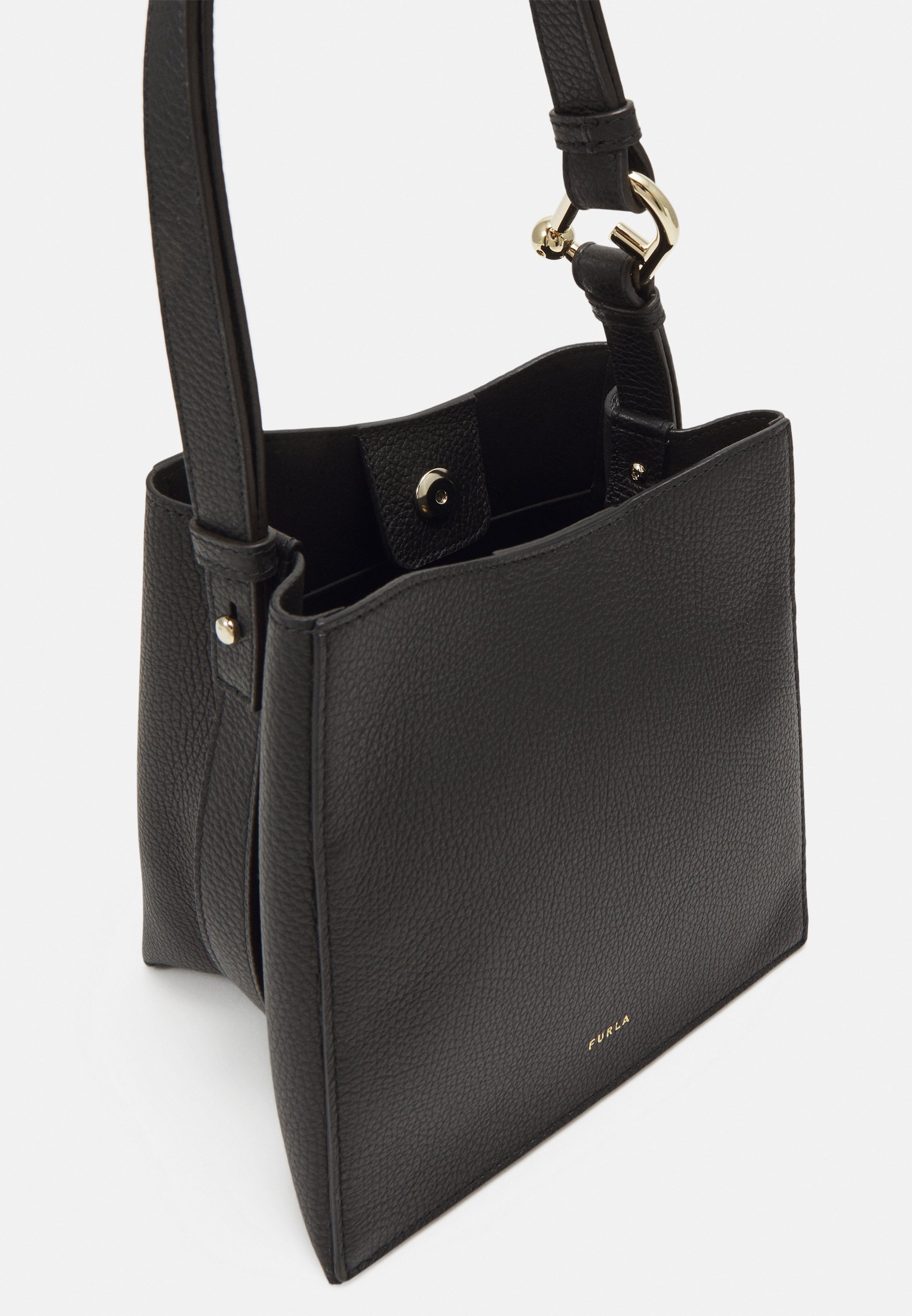 Furla NUVOLA MINI BUCKET BAG - Geantă de mână - nero/negru