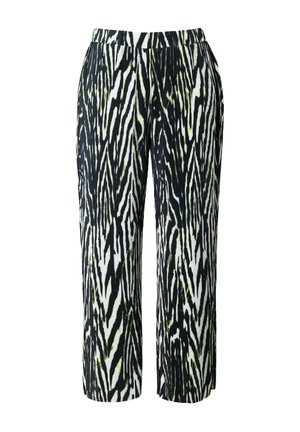 Studio Untold, PLEATED ZEBRA PRINT ELASTIC WAIST PANTS - Pantalon classique - black