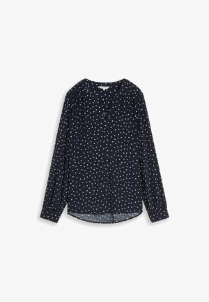 TOM TAILOR, Bluse - navy white small dot design