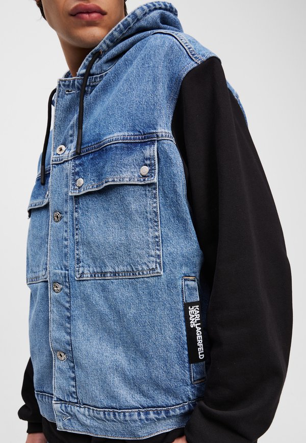 MIX MATERIAL JACKET - Denim jacket3