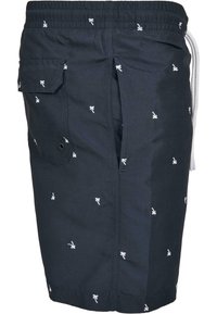 Urban Classics EMBROIDERY - Fürdőnadrág - palmtree midnighnavy/white