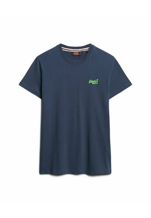 Superdry VINTAGE LOGO  - Basic T-shirt - lauren navy fluro lime