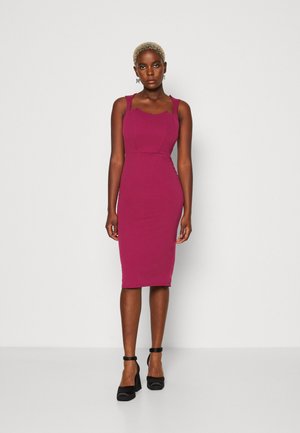 WAL G. JAYDE CURVE NECK MIDI - Φόρεμα σε ίσια γραμμή - magenta