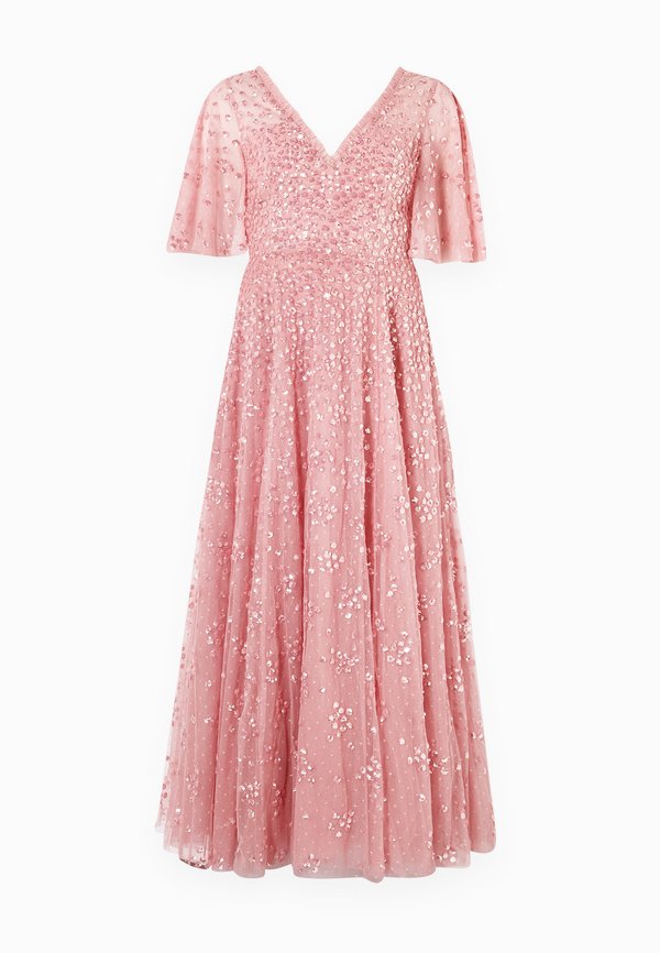 LEILA DOT V NECK CAPE ANKLE GOWN - Occasion wear - primrose3