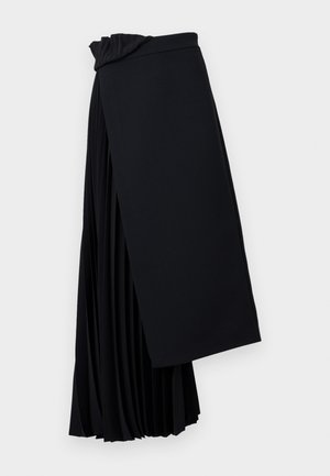 SKIRT WITH PLEATED INSERT - Jupe plissée - black