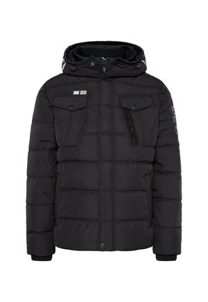 Camp David GESTEPPTE LOGO-KAPUZE - Winterjacke - black