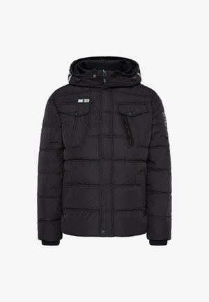 Camp David GESTEPPTE LOGO-KAPUZE - Winterjacke - black