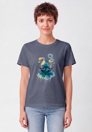 watapparel, YOGA & MEDITATION - T-shirt print - blue grey