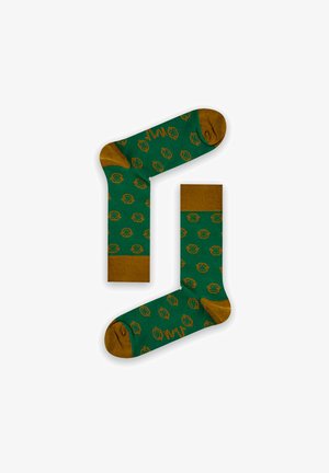 AFFEN SOCKEN AUS BIOBAUMWOLLE - Socks - dark green / brown