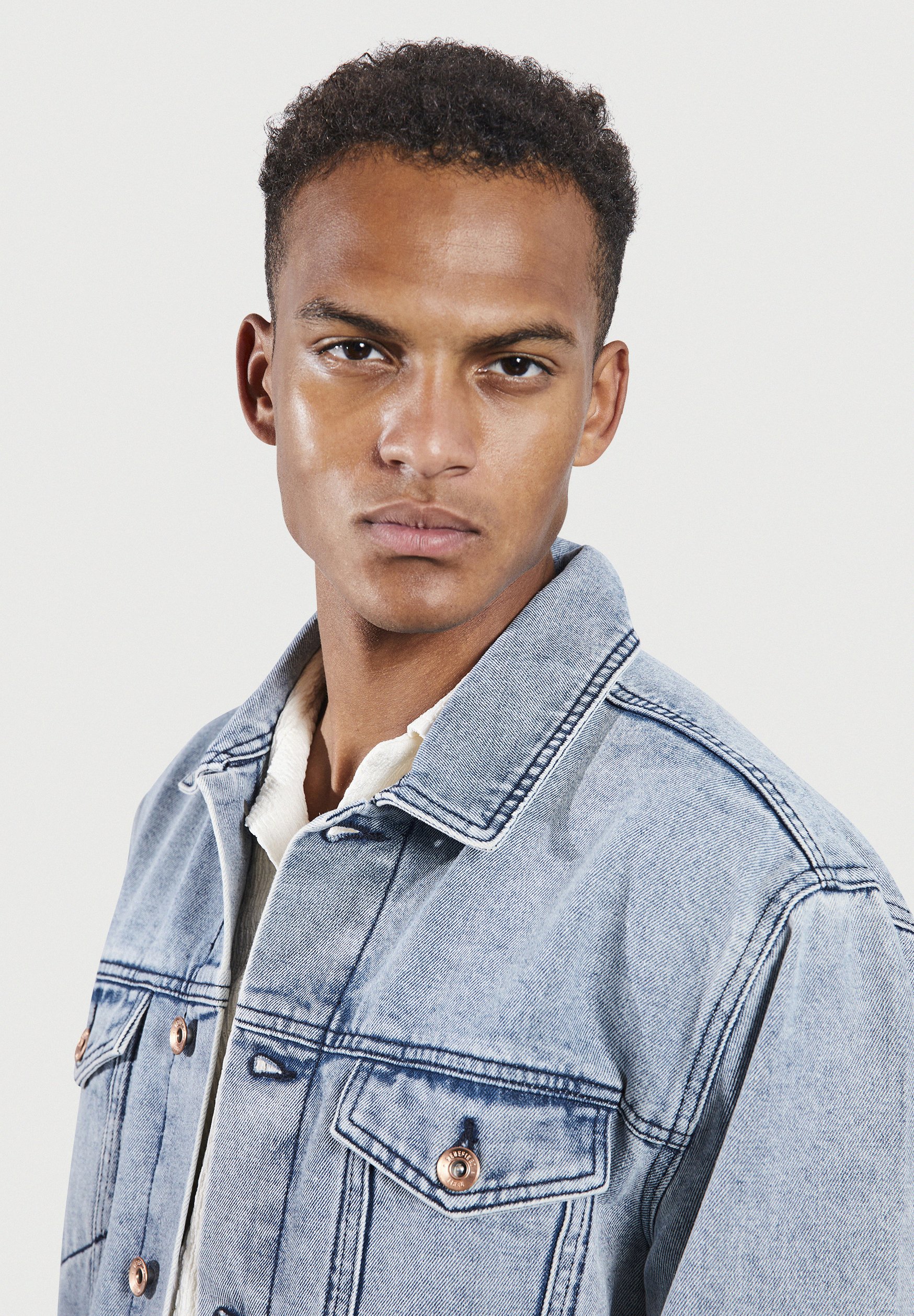 Redefined Rebel DUNCAN - Denim jacket - bleach/bleached denim