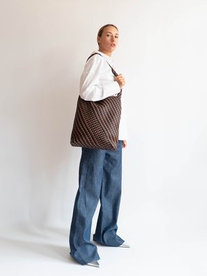 HOBO BRAIDED SOFT STRUCTURE - Tote bag - brown caramel