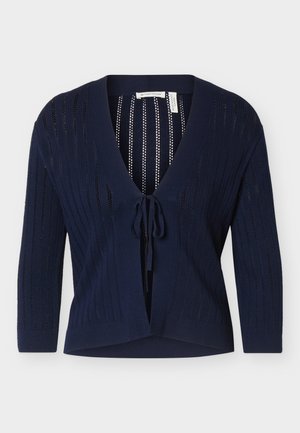 TOM TAILOR, CRISPY CARDIGAN WITH BOW - Kardigán - sky captain blue