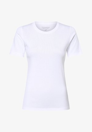 White short-sleeve T-shirt made from premium cotton. Features a crew neckline and a smooth texture with no visible patterns or accents.