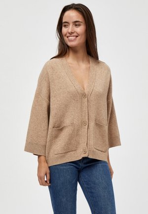 PCROSALIA - Strickjacke - warm sand melange
