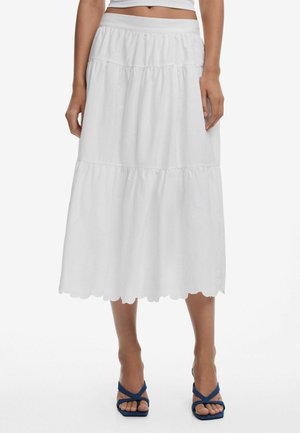 Desigual EMBROIDERED - A-line skirt - white