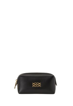MONOGRAM LEATHER TOILETRY BAG - Toiletti-/meikkilaukku - black