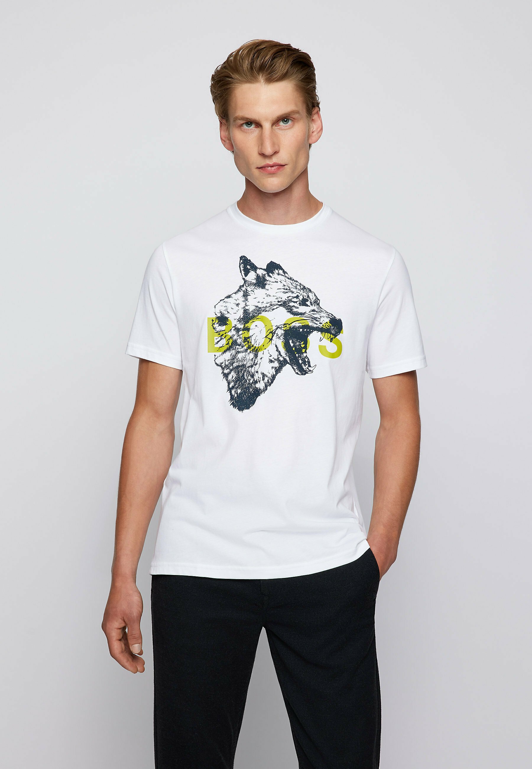 BOSS TDRAW - T-Shirt print - white/weiß