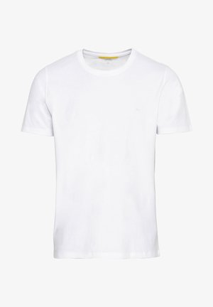 Witte korte mouwen t-shirt van katoen, met een ronde hals, rechte snit en een klein logo-detail op de voorkant.