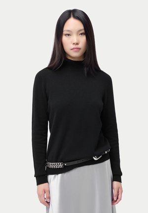 ESSENTIAL MOCK NECK - Strickpullover - black