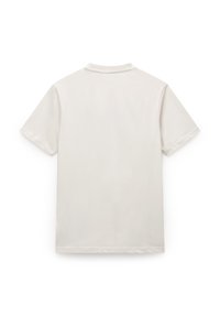 Kortærmet T-shirt med rund hals i lyse beige bomuld. Minimalistisk design med ensartet tekstur uden synlige logoer eller mønstre.