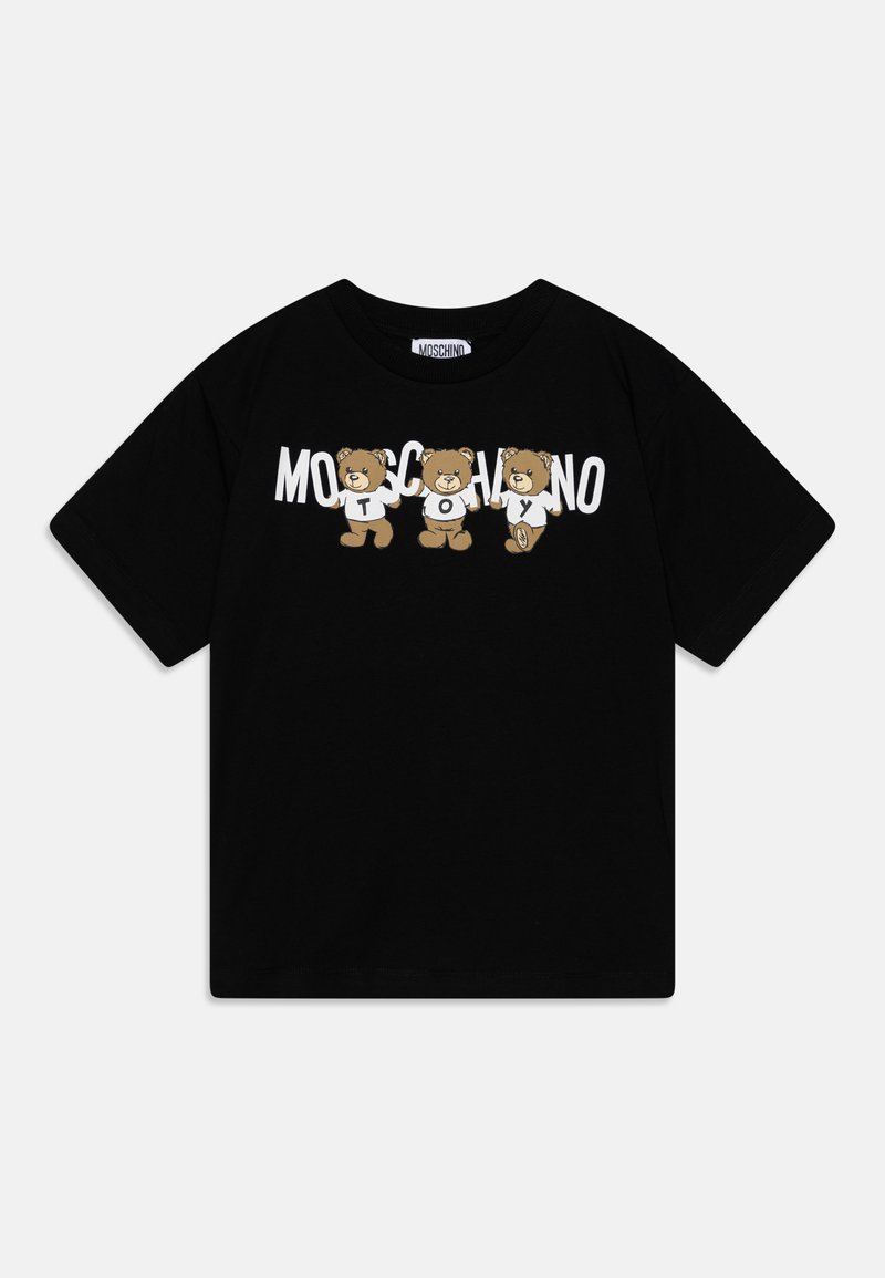Moschino Black Cotton Come Play 4 Us Print Tops T-shirt