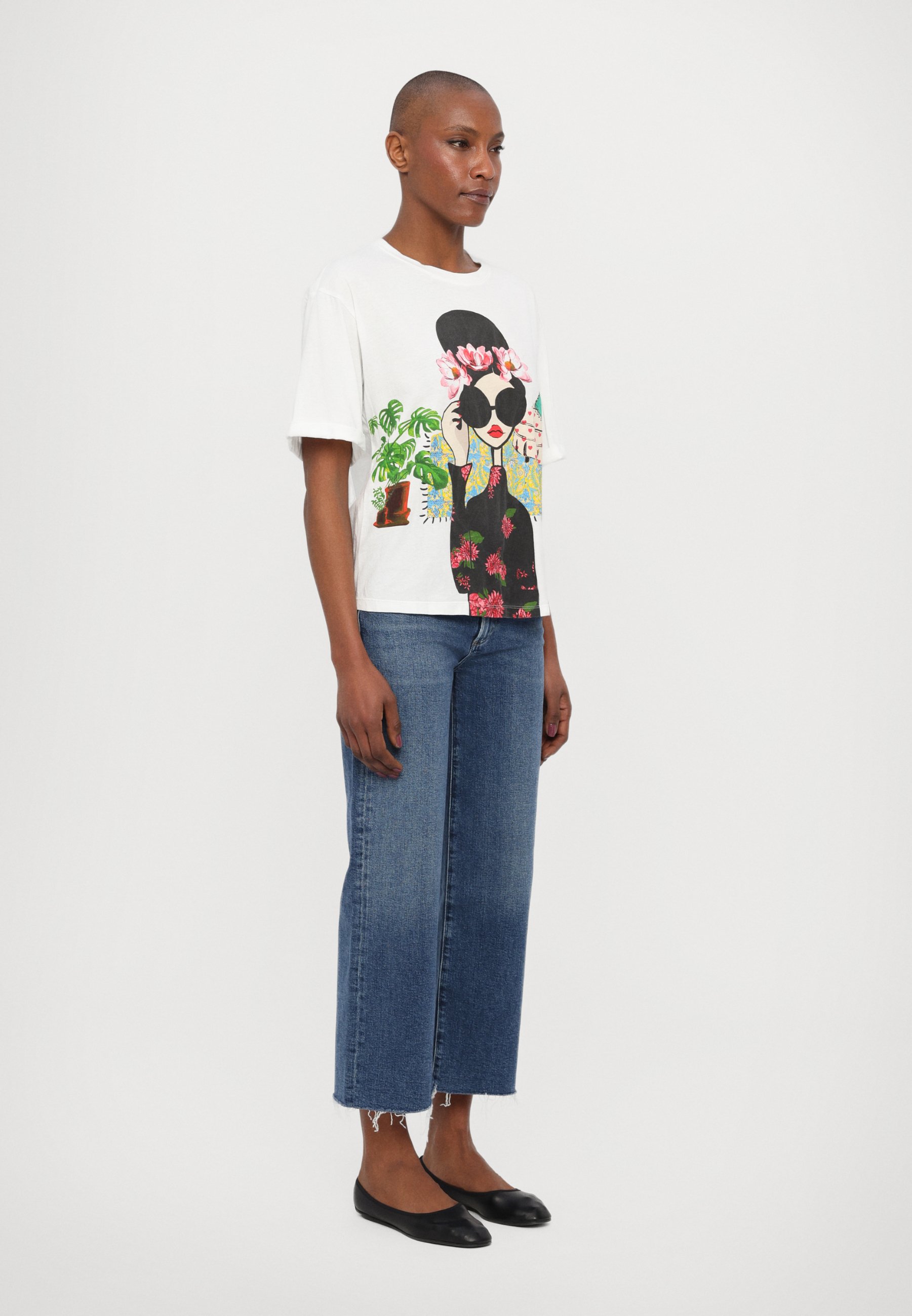 【新品 L】Tefuny / ALICE T-SHIRT Alice + Olivia EVAN TEE - Print T-shirt - white - Zalando