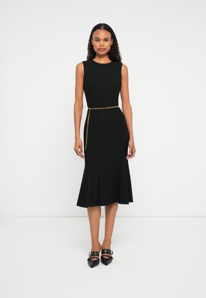LIA CREW NECK FLARE DRESS - Jurk - jet black