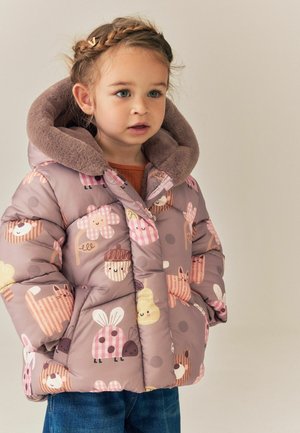 Next, REGULAR FIT - SHOWER RESISTANT FAUX FUR TRIM PADDED COAT - Winter coat - chocolate brown characters