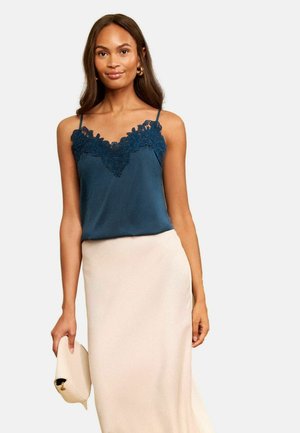 Love & Roses, REGULAR FIT - LACE TRIM SATIN V-NECK CAMISOLE  . - Topp - navy