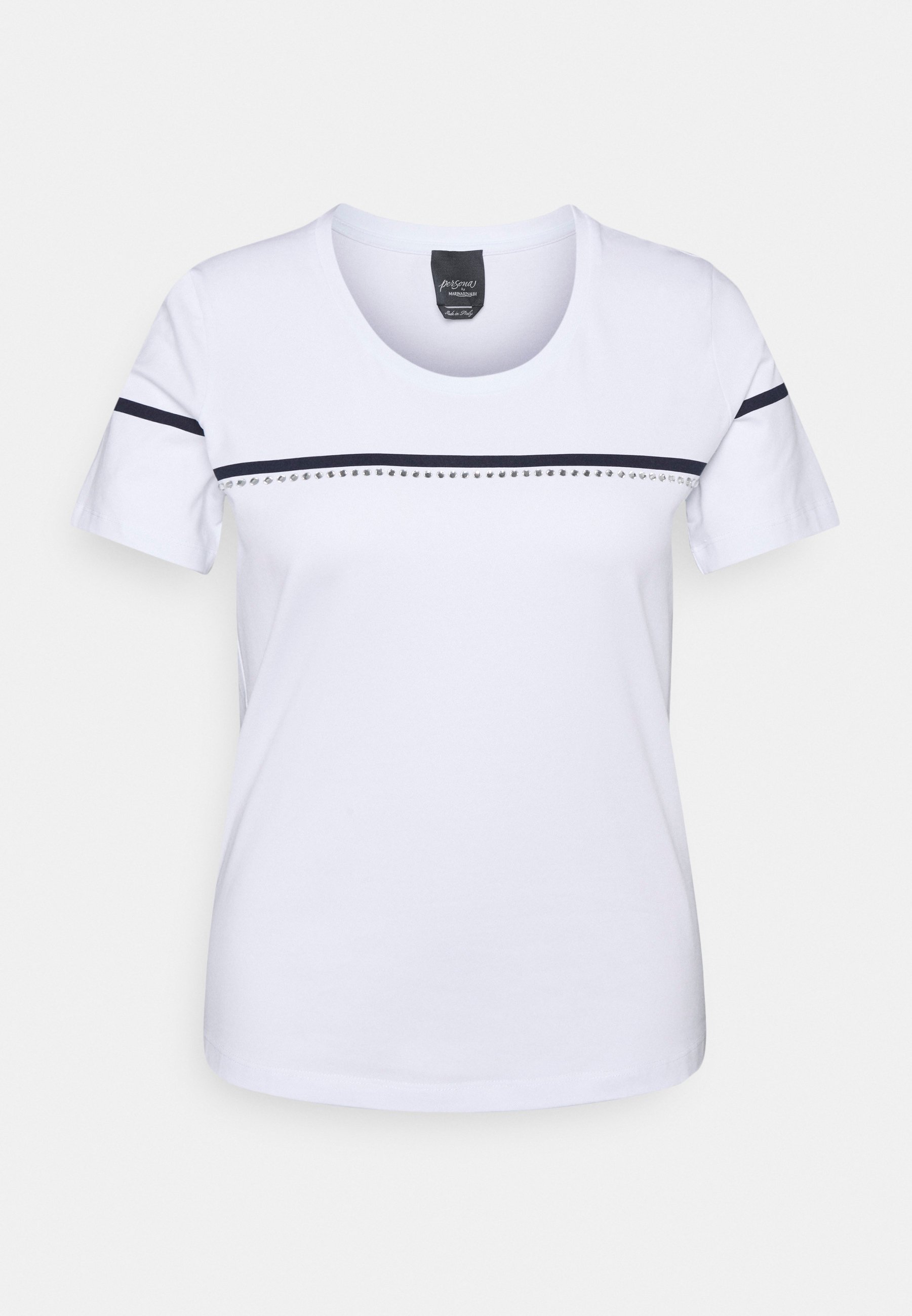 T-Shirt Tinta Unita Con Stampa Persona By Marina Rinaldi - Vestiti 