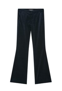 SKINNY FLARE FIT VELVET - Broek - dark blue