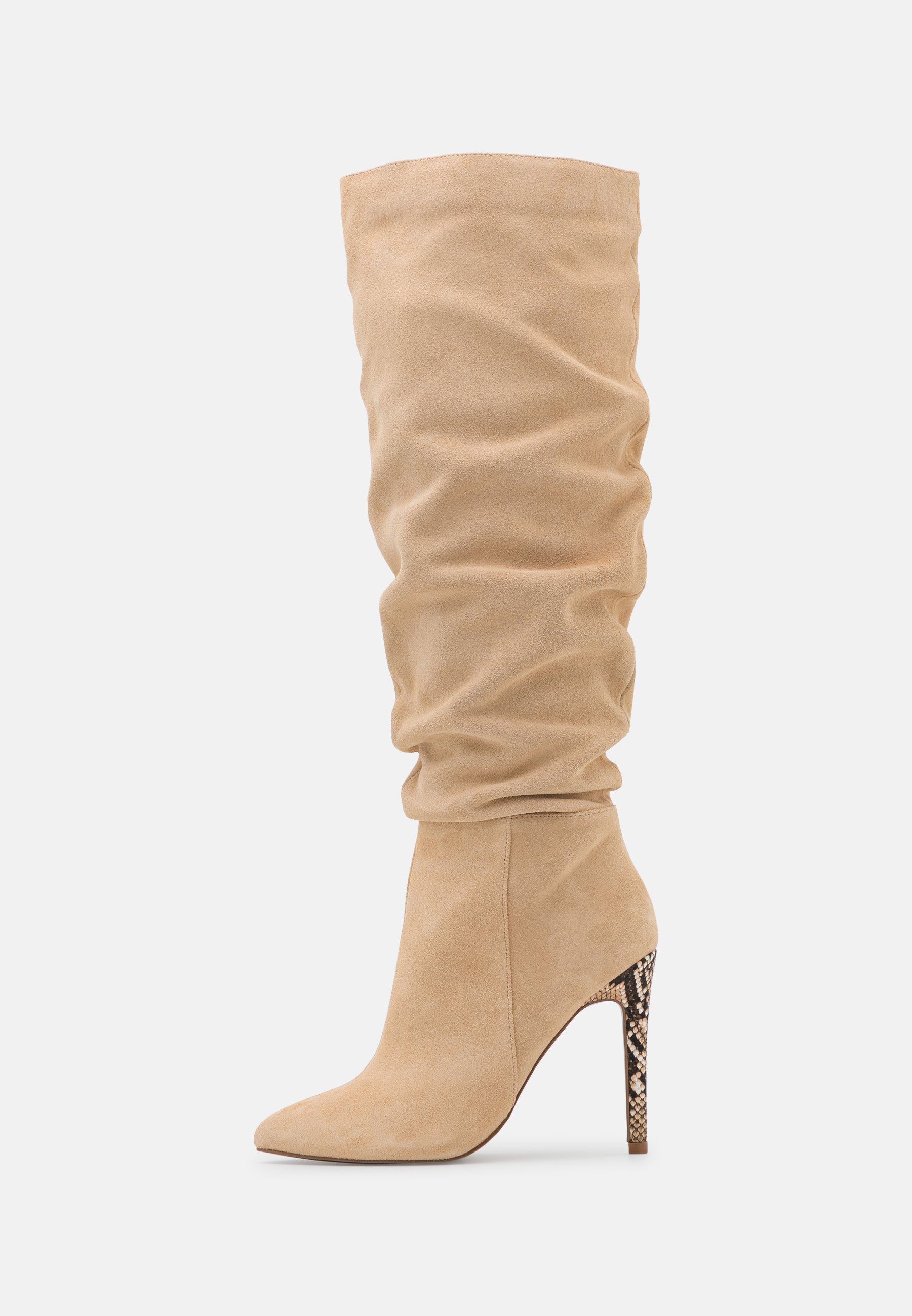 beige heeled boots