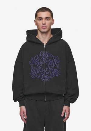 DALK BOXY JACKET - Φούτερ με φερμουάρ - vintage black