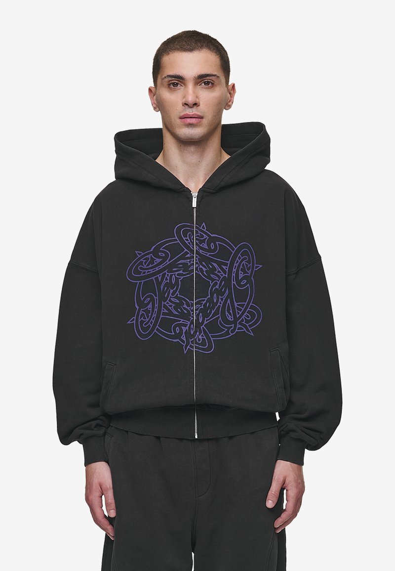 Pegador DALK BOXY JACKET - Φούτερ με φερμουάρ - vintage black