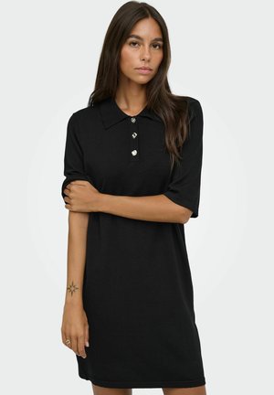 JDY, JDYMELANY 2/4 POLO DRESS KNT - Robe pull - black