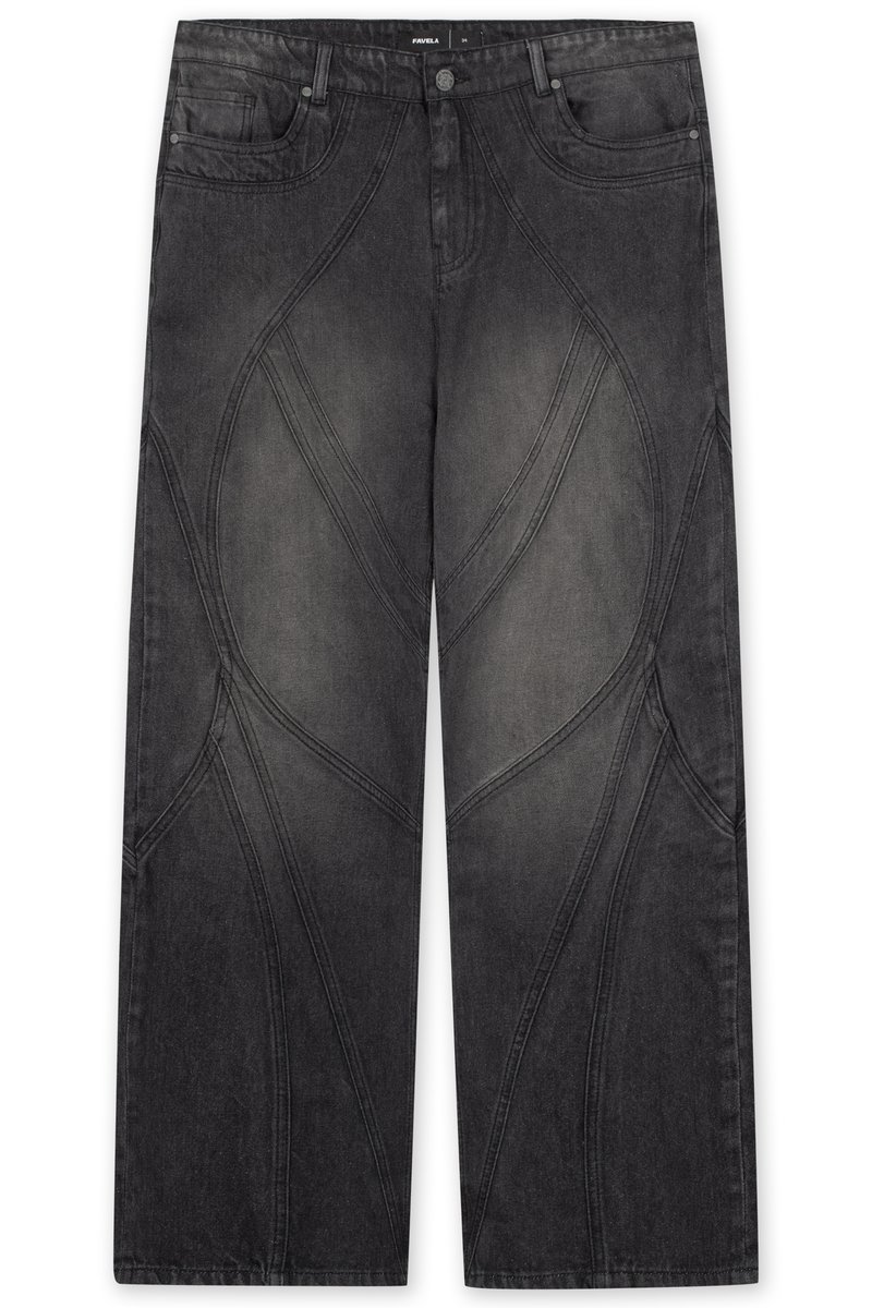 FAVELA Flared Jeans zwart denim/blackdenim