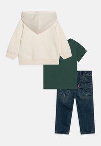 Levi's® CORE ZIP UP HOODIE SET - Potiskana majica - oatmeal heather